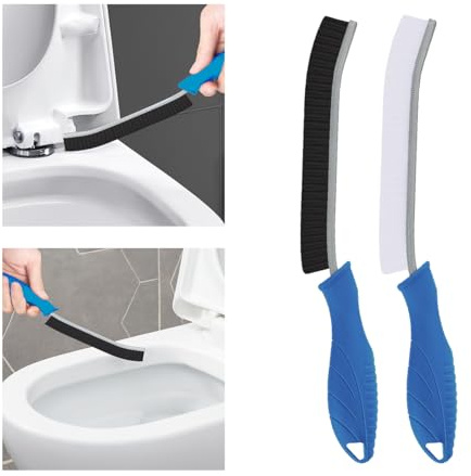 TQRR Multifunktionale Reinigungsbürste-Fugenbürste Bad, Toilettenbürste | Hartborsten Eckenreinigungsbürste, Reinigungswerkzeuge Für Haushalt, Badezimmer, Fliesen, Fugenmörtel (2, Flechtenblau)