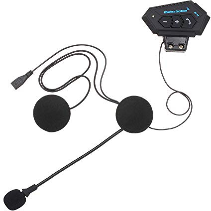 Motorradhelm-Kopfhörer Bt4.0 + EDR-Headset Drahtlose Helmkopfhörer Freisprechen mit USB-Aufladung zur Steuerung von Mikrofon-Musikanrufen