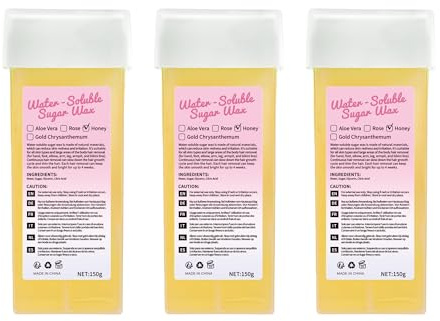 Beauty7 Wachspatronen Set, Roll-on Wax Wachspatronen, Warmwachspatronen, Roll On Wax Roller, für die Haarentfernung im Achsel, Intim, Bein und Brustbereich 3 Stück x 150ml