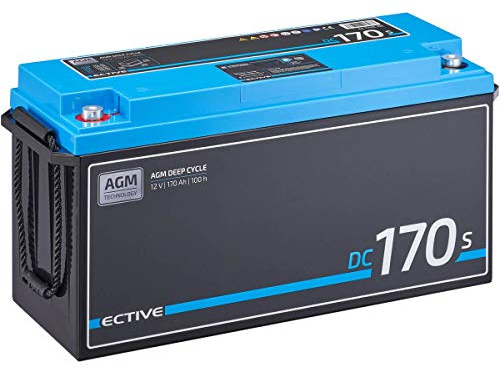 ECTIVE AGM DC170S 12V 170Ah, VRLA Aufbaubatterie für Boote, Van, Wohnmobil | Deep Cycle Versorgungsbatterie mit LCD-Anzeige wartungsfrei, Camper, Zuverlässige Agm-technologie, Vielseitig Einsetzbar