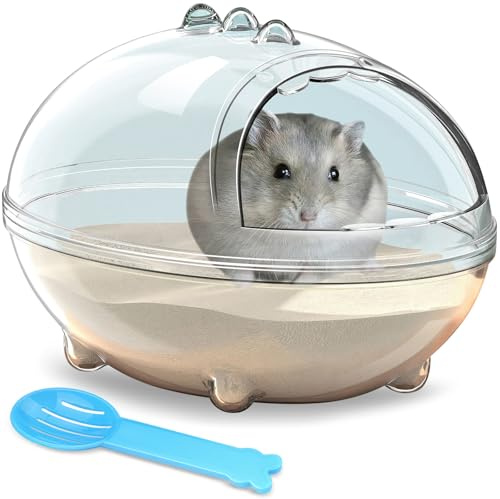 LazySusan Hamster Bad,Hamster Badewanne Box,staubdichte Badewanne,Sand Badebehälter,transparentes Bett,Kleintierspielzeug,Käfig Badewanne WC Zubehör (S 13.6 * 9.6 * 9 cm)