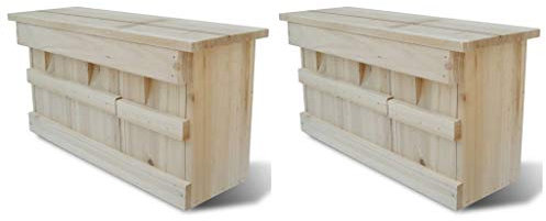 Tidyard 2er Set Holz Nistkasten Spatzenkolonie Spatzenhaus Sperlingsh?User für 3 Brutpaare, 44 x 15,5 x 21,5 cm