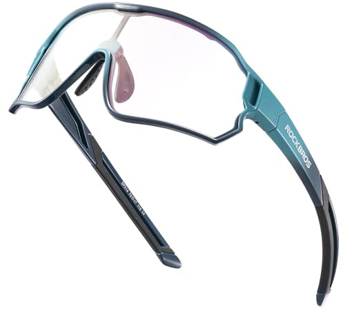 ROCKBROS Kinder Fahrradbrille Selbsttönend Sportbrille Jugendliche Sonnenbrille Radbrille UV400 Schutz Fahrrad 4 Farben mit TR90 Rahmen