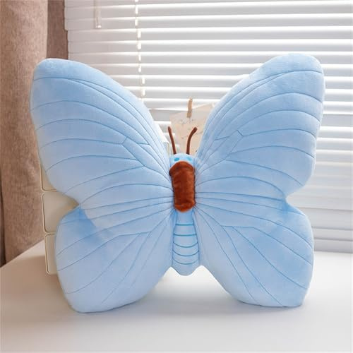 Ueiwffzo Schmetterling Kissen Kuschelkissen Kinder, Aesthetic Dekokissen für Schlafzimmer (Blau)