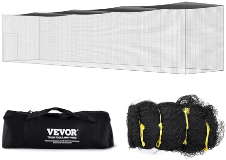 VEVOR Baseball Schlagkäfig Netz für Garten 17M, Baseball Trainingsnetz zum Schlagen und Aufstellen, Baseballnetz, Schlagkäfig, Schwarz, Nur Netz