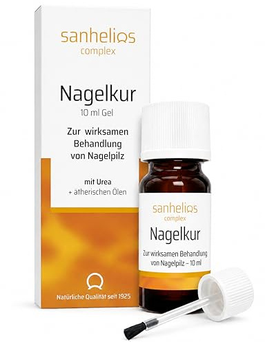 Sanhelios Nagelkur 10 ml | Bei Nagelpilz-Infektionen an Fuß und Hand | Einfache Anwendung - ohne Feilen | mit ätherischen Ölen & Biotin | Medizinprodukt, belegte Wirkung*
