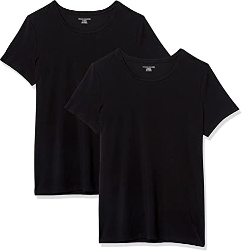 Amazon Essentials Damen T-Shirt mit kurzen Ärmeln und Rundhalsausschnitt in normaler Passform, Multi-Packs