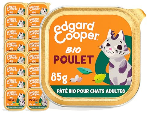 Edgard & Cooper Bio Nassfutter für ausgewachsene Katzen, sterilisiert, Huhn, 16 x 85 g, Nassfutter ohne Getreide, natürliche Inhaltsstoffe, reich an Proteinen, ohne Zuckerzusatz