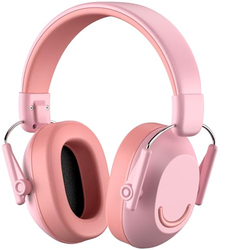 Link Dream Gehörschutz Kinder, Lärmschutz Kopfhörer Kinder SNR 30dB für von 3-16 Jahren, Kapselgehörschutz Ohrenschützer mit Ohrenschützer Verstellbare für Autismus, Reisen, Lernen, Rosa