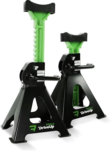 DRIVEUPTOOLS Unterstellböcke für Auto (3TONNES-420max) – Stabilisierende Wagenheberständer, 2er-Pack – Hubhöhe 280 mm–420 mm. Autolift – Auto Steht 3 Tonnen, insgesamt 6 Tonnen.