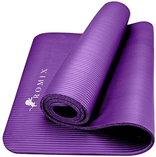 ROMIX Yoga Matte Dicker 15mm, Gymnastikmatte Pro Weichschaum Pad, Sportmatte Fitnessmatte Rutschfest mit Tragegurttasche, Schweißresistent 180X60cm Trainingsmatte, Ideale Yogamatte für Pilates, Gym
