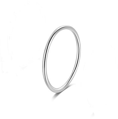 Candyfancy 1.2mm Vorsteckring Silber 925 Sterling Schmal Dünne Filigraner Stacking Midi Knuckle Bandringe Knöchelringe Stapelringe Rings (Silber, 54 (17.2))
