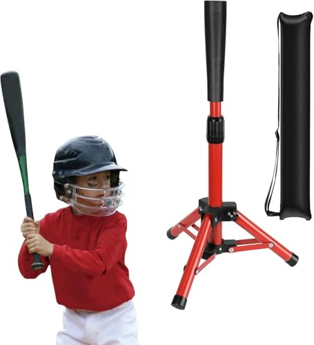 Hikeen Höhenverstellbares Baseball Schlag T-Stück: Baseball Tee mit Stabilem Stativ für Schlagübungen, Baseball-trainingsausrüstung mit Tragetasche für Training mit Baseball und Softball