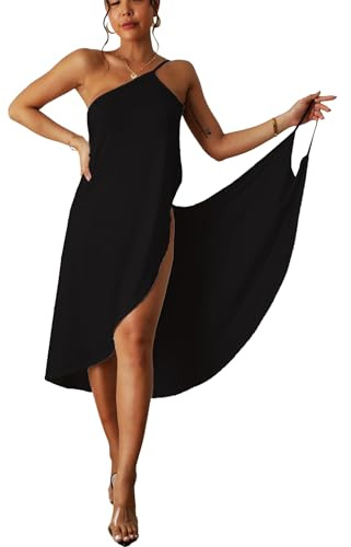 Hanaoops Strandkleid Damen Bikini Cover Up Träger Rückenfrei Wickeltuch Strandtuch Urlaub Lange Strandkleider Towel Pareos Sexy V Ausschnitt Strandponcho Pareos Lose Stil Strandrock