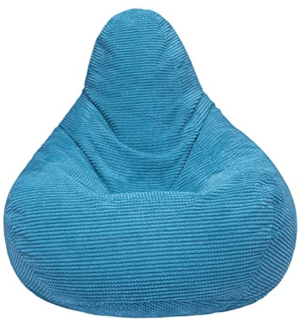 Loft 25 Sitzsack mit Hoher Rückenlehne für Erwachsene | Cordstoff, Innenfutter | Ergonomisches Design für Körperunterstützung (Blaugrün, Sitzsack)