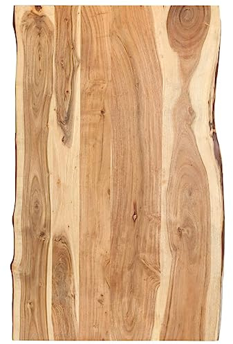 vidaXL Massivholz Tischplatte Baumkante Massivholzplatte Akazie 100x(50-60) x3,8cm