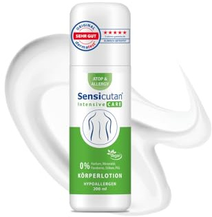 Sensicutan Intensive Care Körperlotion 200 ml - Parfumfreie fettreiche Intensivpflege für extrem trockene und empfindliche Haut - bei Neurodermitis - Hypoallergen - natürlich & vegan
