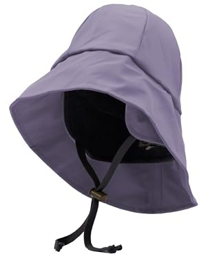 Mikk-line Wasserdichter Regenhut für Kinder | Regenmütze Kinder mit UV-Schutz & Kinnriemen | Winddichte und Wasserdichter Hut für Jungen und Mädchen | Violett Outdoor-Hut für Herbst & Winter