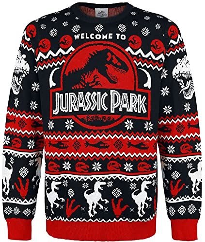 Jurassic Park Logo Männer Weihnachtspullover Multicolor