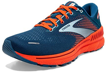 Brooks Herren Adrenaline GTS 22 Stützender Laufschuh, Blau/Hellblau/Orange, 45.5 EU