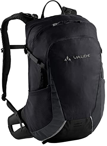 VAUDE Tremalzo 16 Fahrradrucksack MTB belüfteter Rücken 16 L, Schwarz | Bikerucksack mit Aeroflex 3D-Rückensystem, verstellbare Rückenlänge, Helmhalterung, Trinksystemfach, Pumpenhalter