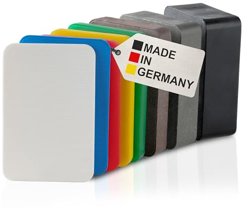 BAUHELD Universal Unterlegplatten 60x40 - Set [160 Stück] - Made in Germany - Rutschfeste Abstandshalter aus Kunststoff - Als Unterlegkeile, Kunststoffplatte, Fliesenkeile oder Verglasungsklötze