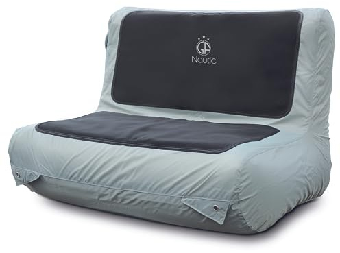 Marineo Schlauchbootsitz aufblasbar Bootssitz für Schlauchboot, grau (Deluxe - 82 cm Breite)