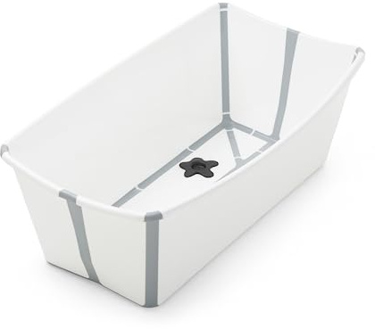 Stokke Flexi Bath, White - 64 x 24 x 34 cm - Faltbare Babybadewanne für Neugeborene und Babys - Leicht, robust & einfach zu verstauen - Praktisch für zu Hause oder auf Reisen