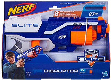 NERF Hasbro B9837EU40 B9837EU4 - N-Strike Elite Disruptor Spielzeugblaster, mit Trommelmagazin, 22.5x32x7.5cm
