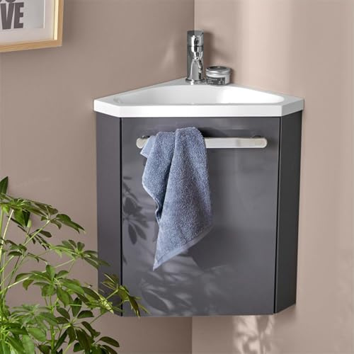 Mob-In Eckwaschbecken SKINO mit Waschbecken aus Kunstharz, L 35 x H 53 x T 35 cm