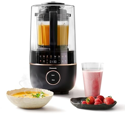 Panasonic MX-HG4401KXE Standmixer & Suppenbereiter 1.2 l, 800W, Leiser Mixer,Heiß & Kalt, 9 Automatikprogramme, 10 Geschwindigkeitsstufen, Timer, Warmhalten, Automatische Reinigung, Schwarz &Roségold