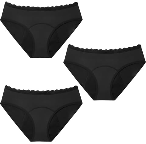 Anpro Periodenunterschwäsche Starke Blutung SaugfäHigkeit Perioden Unterwäsche Lecksicher Menstruation Unterhosen M