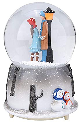Spieluhr mit Schneekugel Weihnachten, Musikalische Schneekugel Spieluhr Desktop Ornament Tochter Kind Belohnung Familienspielzeug feiern mit LED-Licht