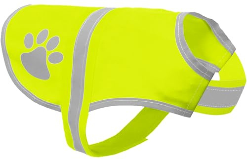 Voarge Reflektierende Sicherheitsweste für Hunde, Hohe Sichtbarkeit, Reflektierende Sicherheitsweste Haustierweste für Nachts im Freien (Gelb, XL)