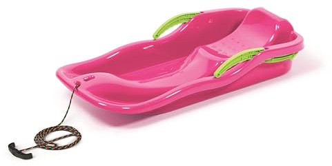 Prosperplast Schlitten Race Rosa | schneller Kunststoffschlitten für Schnee & Abfahrten | robust & frostbeständig | leicht & kompakt | strapazierfähig & langlebig | 87×40×18 cm