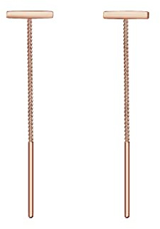 Elli Ohrringe Damen Pull-Through Geo Trend in 925 Sterling Silber rosé vergoldet