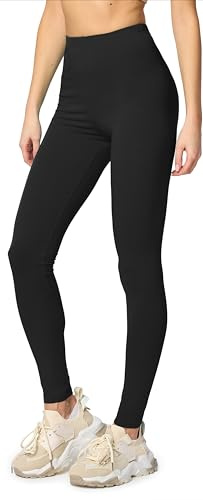 Merry Style Leggings Damen Baumwolle lang Blickdicht Sportleggings MS10-198 | Mittlere Bundhöhe, elastischer Bund, atmungsaktive Baumwolle, weich und hautfreundlich, für Alltag, Yoga, Sport und Freizeit