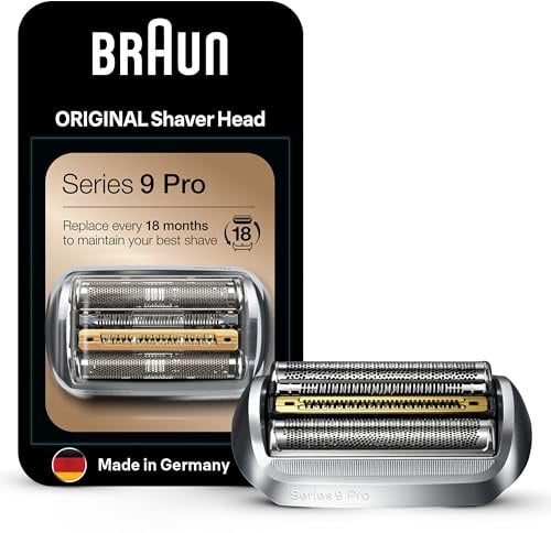 Braun Series 9 Pro Elektrorasierer Scherkopf, ORIGINAL Ersatzscherteil vom Hersteller passend für Braun Herren Rasierer Series 9 Pro, 94M, chrom, 1er Pack