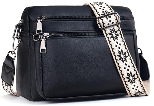 MUIIKOLA umhängetasche damen，umhängetasche mittelgroß tasche umhängetasche,damen leder，Weich Breiter Gurt