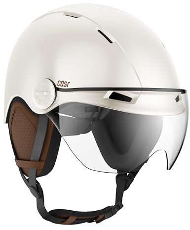 CASR Fahrradhelm mit Visier, elfenbeinfarben, Größe L