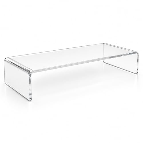 semper plastic Acrylglas Monitorständer - Exklusive Bildschirmerhöhung aus deutscher Handarbeit - 10mm Monitor Stand - Premium Bildschirmständer Tischaufsatz