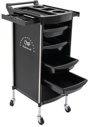 Friseurwagen, Bedienungswagen Friseur mit 4 Schubladen und Rollen Arbeitswagen Friseur Friseurrollwagen für Stylist Friseur Haarstyling SPA