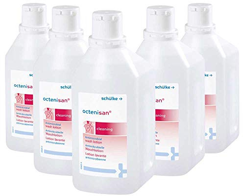 5x 1000 ml Schülke Octenisan® Waschlotion Reinigungslotion Flüssigseife, mit Allantoin, parfümfrei