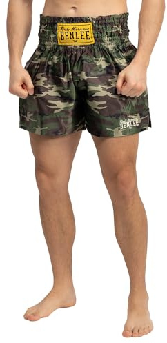 BENLEE Herren Thaibox-Hose Uni Thai, Camo Woodland, M