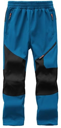 HFDWYJ Winterhose Kinder Gefütterte Skihose Jungen Thermohose wasserdichte Winddichte Wanderhose Outdoor Softshell Hose