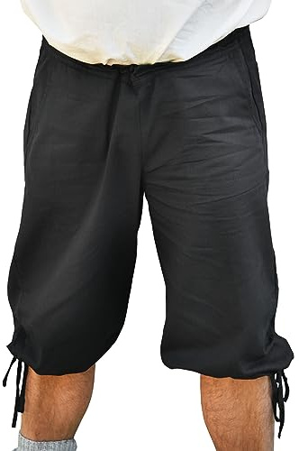 Battle-Merchant Mittelalterliche Knickerbocker Jonte | Mittelalter Kniebundhose für Herren, Wikingerhose, Piratenhose, kurze Hose, Reenactment, LARP & Fantasy Cosplay