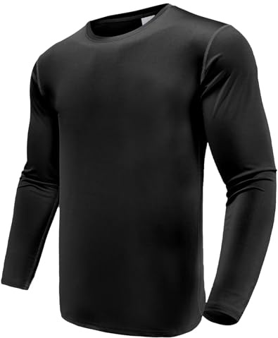 Boyzn 1, 3 or 5er Pack Herren Langarmshirt T-Shirts, UPF 50+ UV Schutz Schnelltrocknend Funktionsshirt Laufshirts, Atmungsaktiv Langarm Sportshirt Gym Running Tops Outdoor Workout Oberteil für Männer