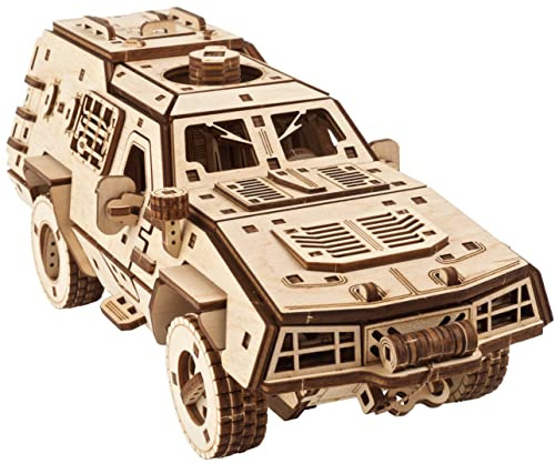 Ugears Dosor-b Kampffahrzeug 3D Holzpuzzle Für Erwachsene - 3D Puzzle Holz Auto Modellbausatz Erwachsene - Modellbau Holz Kampfwagen Bausatz - Magicholz Wagen Modelle Für Den Kreativen Bastelspaß