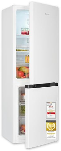 Exquisit Kühlschrank mit Gefrierfach - Kühl-Gefrierkombination, 159 l | Freistehend, weiß, 4-Sterne-Gefrierfach, 39 dB leise, Energieklasse C, LED, wechselbarer Türanschlag