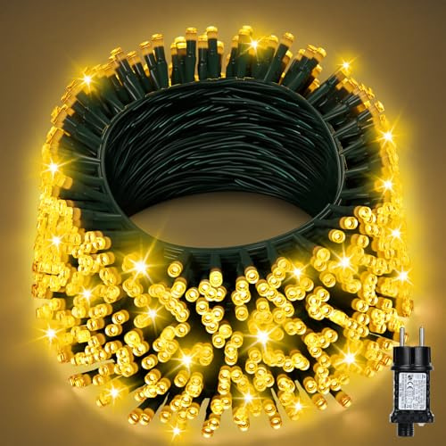 Lichterkette Außen 30M 230LED, Warmweiß Lichterkette Außen Strom mit Timer,Lichterkette Weihnachtsbaum Aussen 8Modi IP44 Wasserdicht Weihnachtsbeleuchtung für Außen Innen Garten Balkon Hochzeit Party